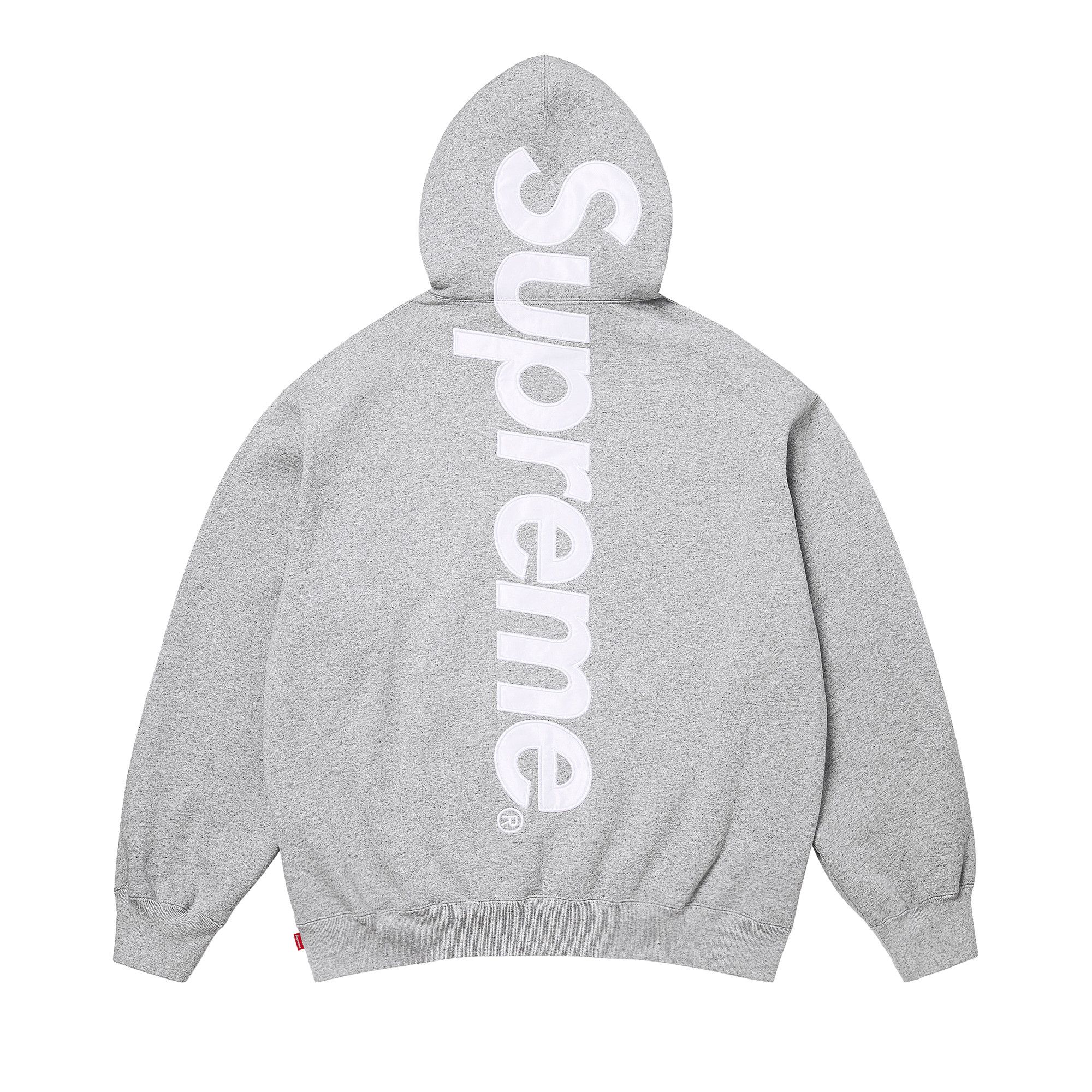 Buy Supreme Satin Appliqué Hooded Sweatshirt 'Heather Grey