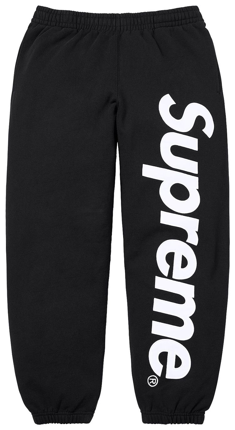 Supreme Satin Applique Sweatpant Black
