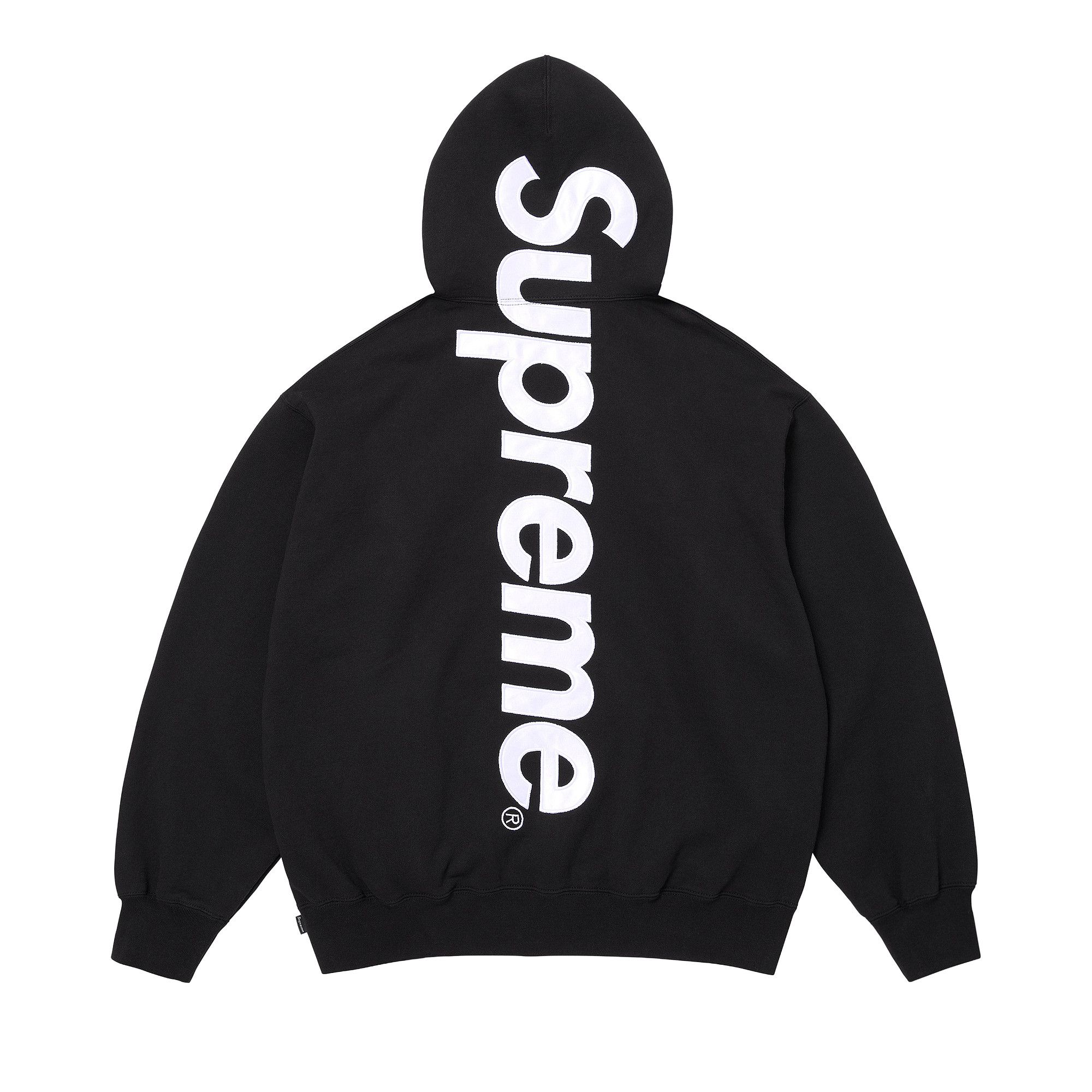 Buy Supreme Satin Appliqué Hooded Sweatshirt 'Black' - SS26SW98