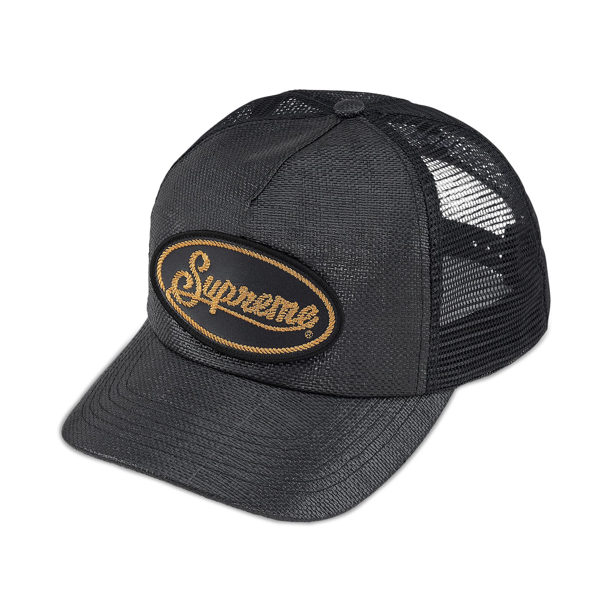 Buy Supreme Raffia Mesh Back 5-Panel 'Black' - SS26H24 BLACK | GOAT