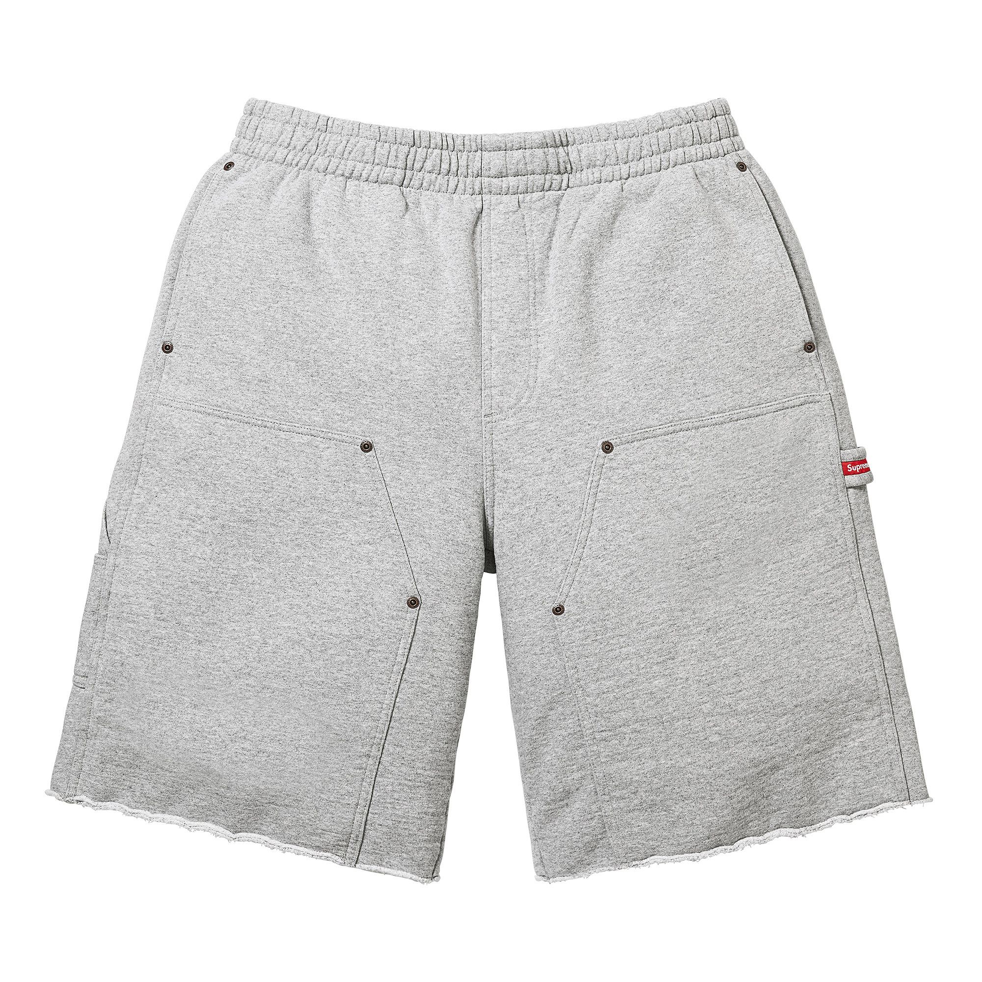 Buy Supreme Double Knee Painter Sweatshort 'Heather Grey