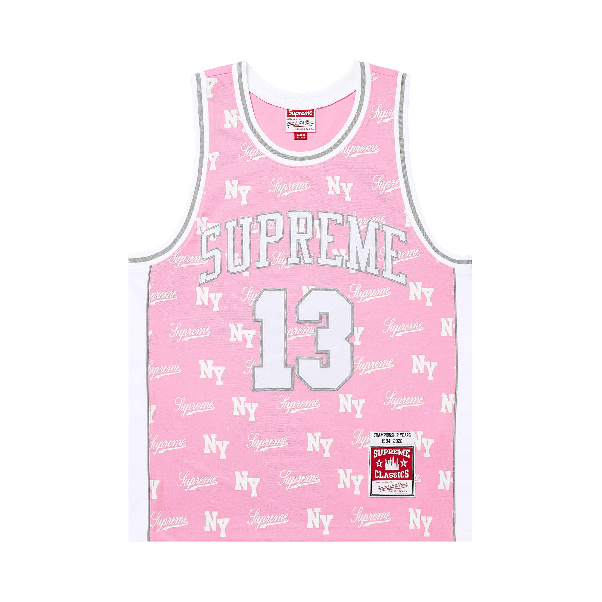 Buy Supreme x Mitchell & Ness Monogram Jersey 'Pink' - SS26KN21