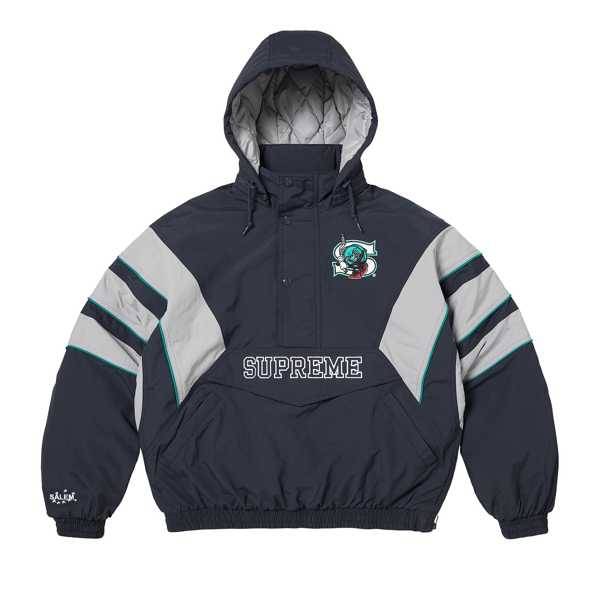 Buy Supreme x Salem Half Zip Stadium Jacket 'Navy' - SS26J78 NAVY