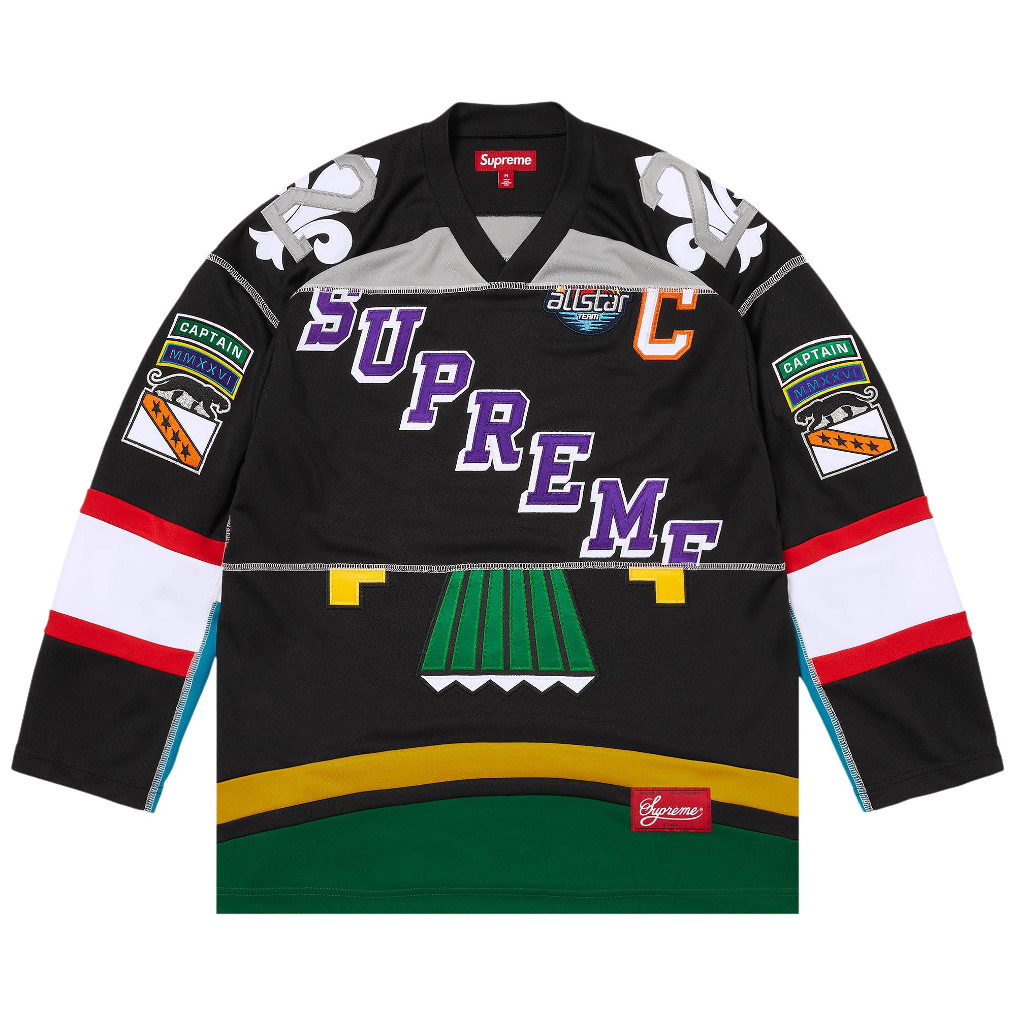 Buy Supreme Paneled Hockey Jersey 'Black' - SS26KN34 BLACK | GOAT