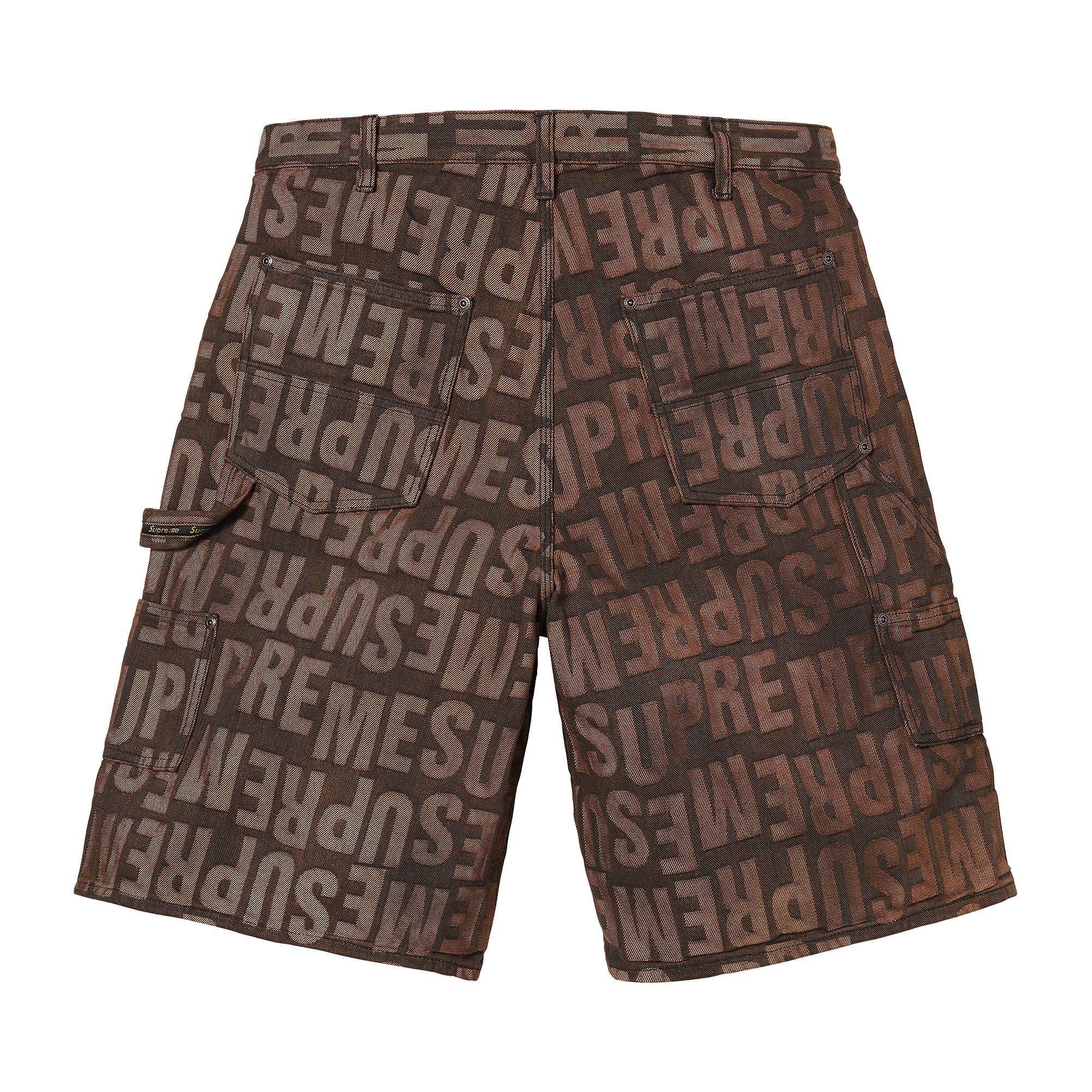 Buy Supreme Repeat Jacquard Double Knee Denim Short 'Dark Brown