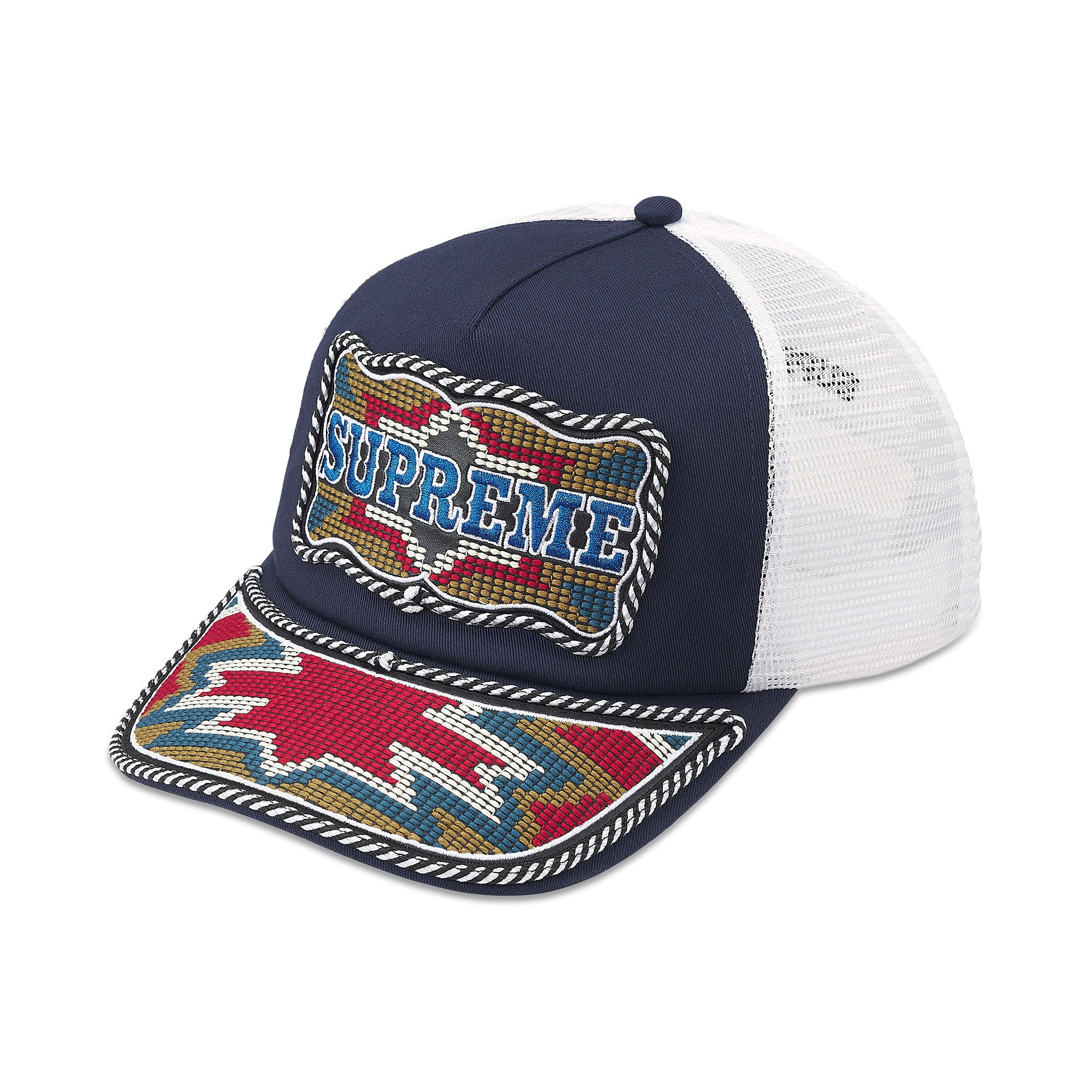 Buy Supreme Western Embroidered Mesh Back 5-Panel 'Navy' - SS26H93