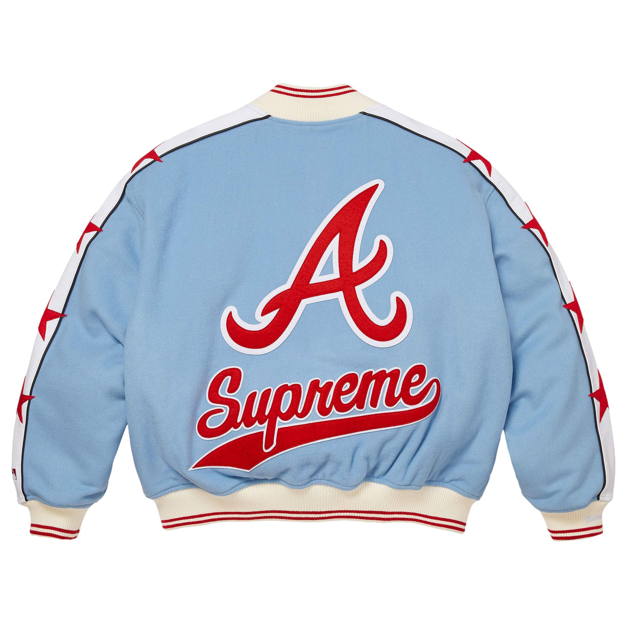 Buy Supreme x Mitchell & Ness Teams Varsity Jacket 'Light Blue