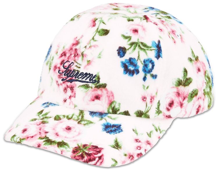 Supreme Floral Flannel 6 Panel White