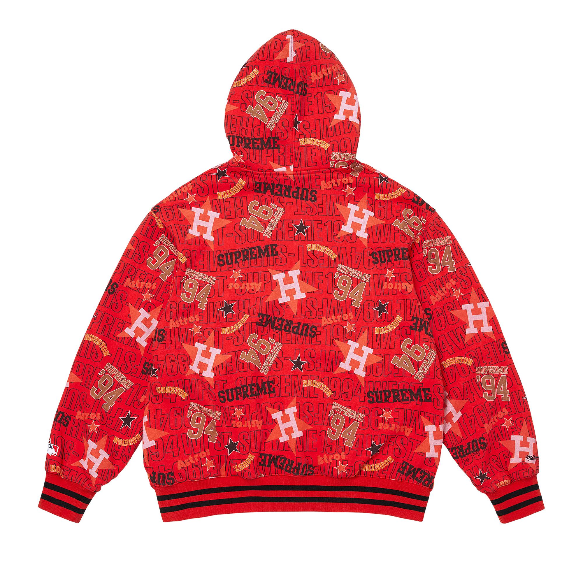 Buy Supreme x Mitchell & Ness Teams Zip Up Hooded Sweatshirt 'Red