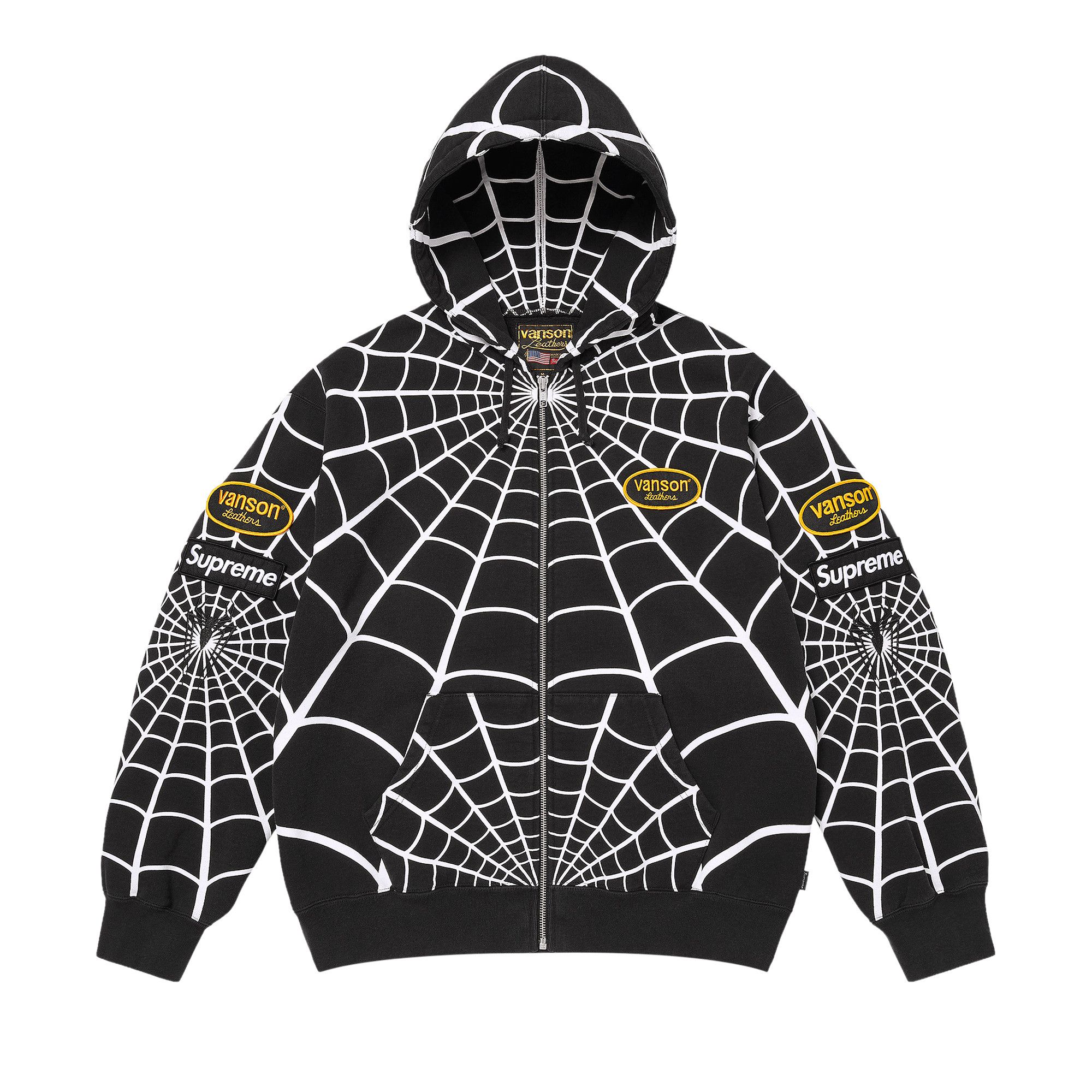 Buy Supreme x Vanson Leathers Spider-Man Zip Up Hooded Sweatshirt