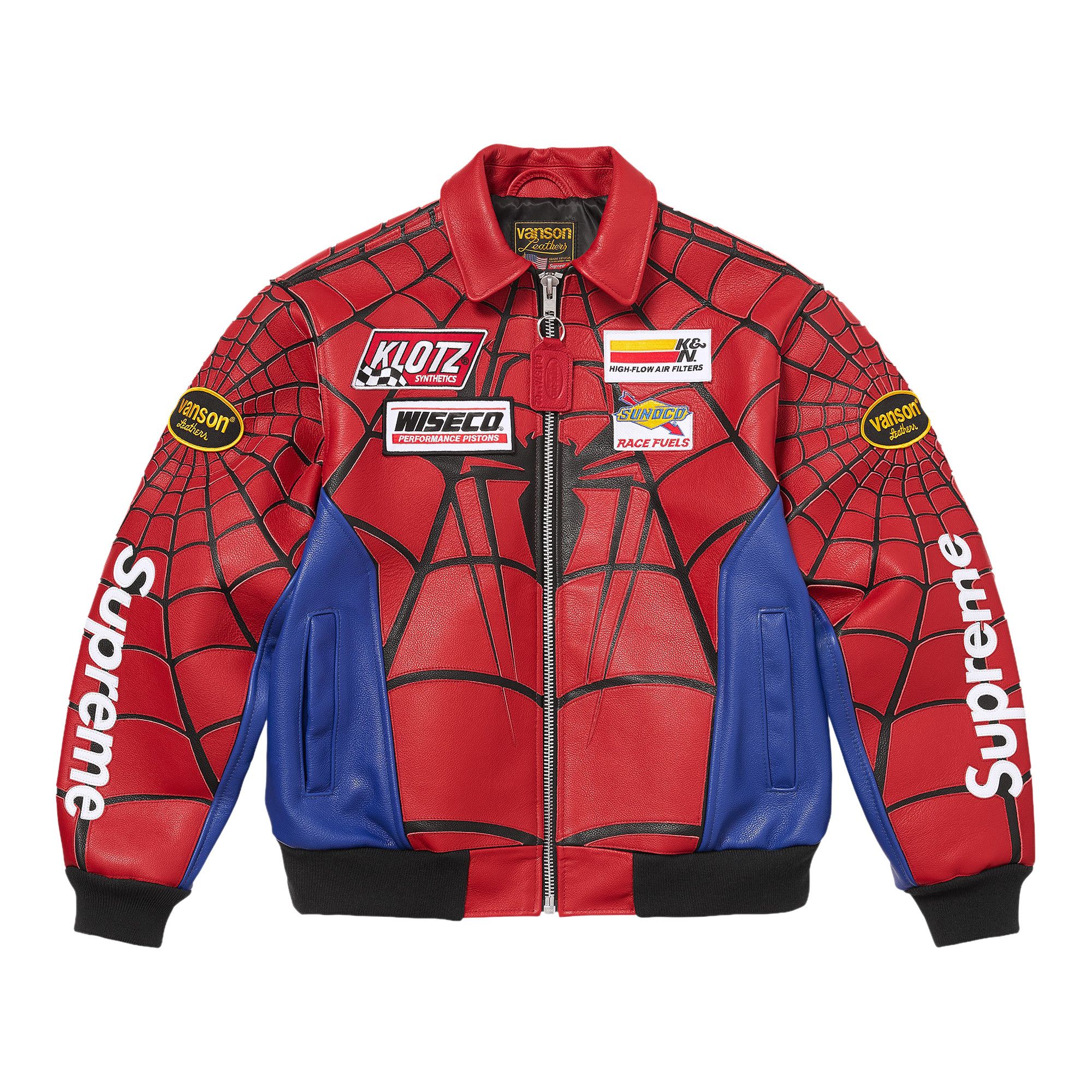 ジャケット・アウター Supreme x Vanson Leathers Spider-Man red Buy Supreme x Vanson Leathers Spider-Man Jacket 'Red' - SS26J69