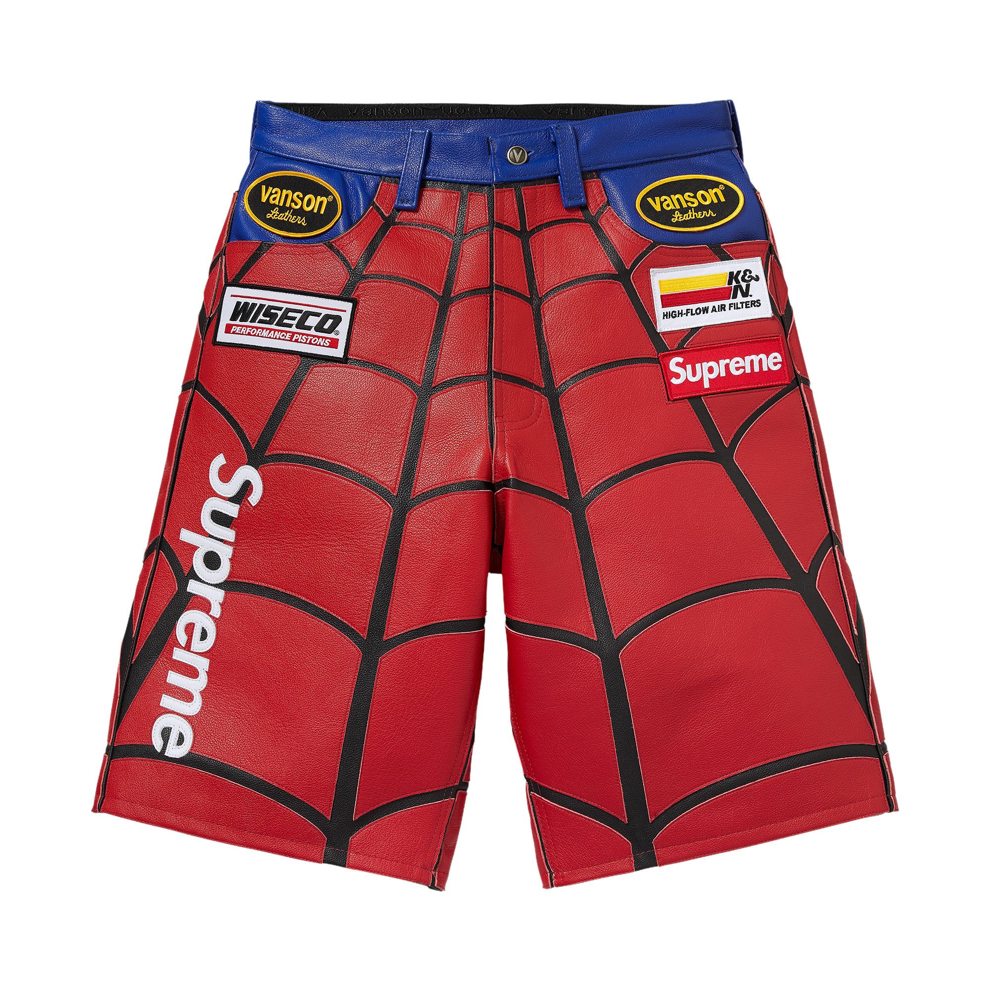 Buy Supreme x Vanson Leathers Spider-Man Short 'Red' - SS26SH31