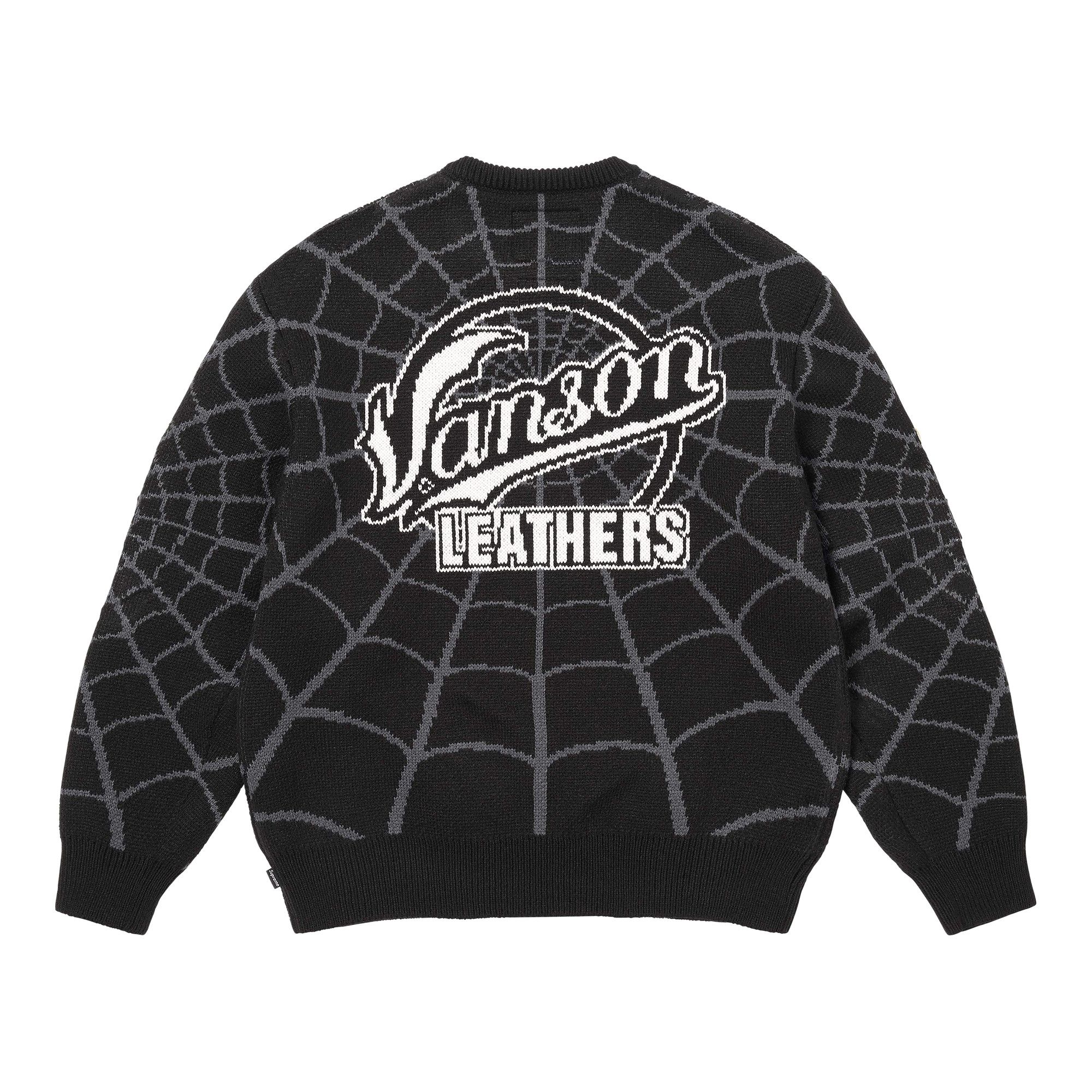 Buy Supreme x Vanson Leathers Spider-Man Sweater 'Black