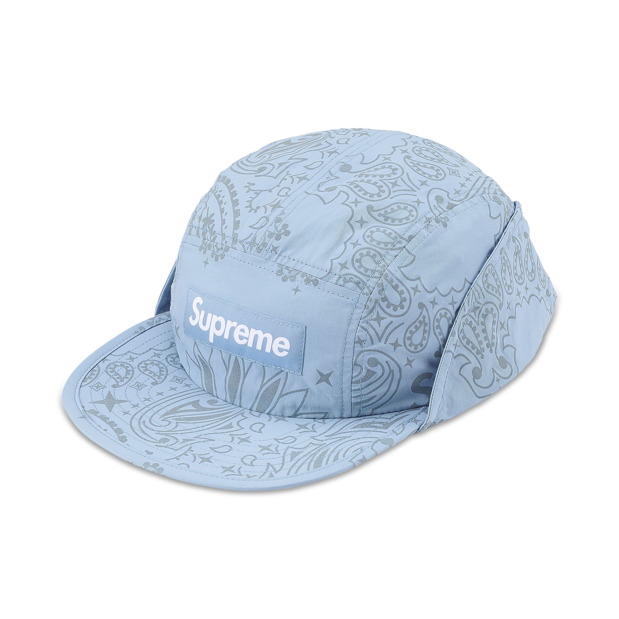 Buy Supreme Reflective Bandana Sunshield Camp Cap 'Light Blue