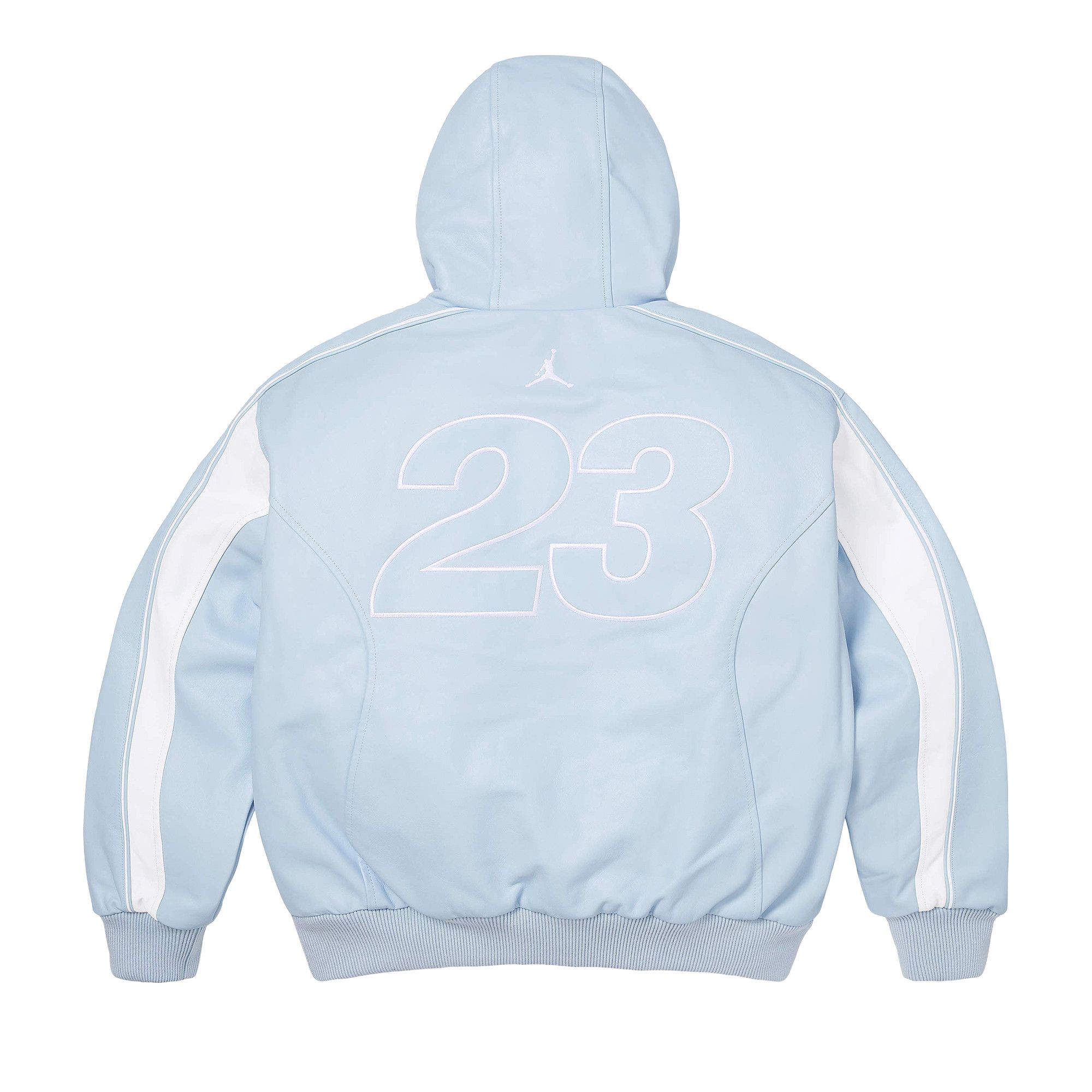 Buy Supreme x Jordan Hooded Leather Jacket 'Light Blue' - SS26J10