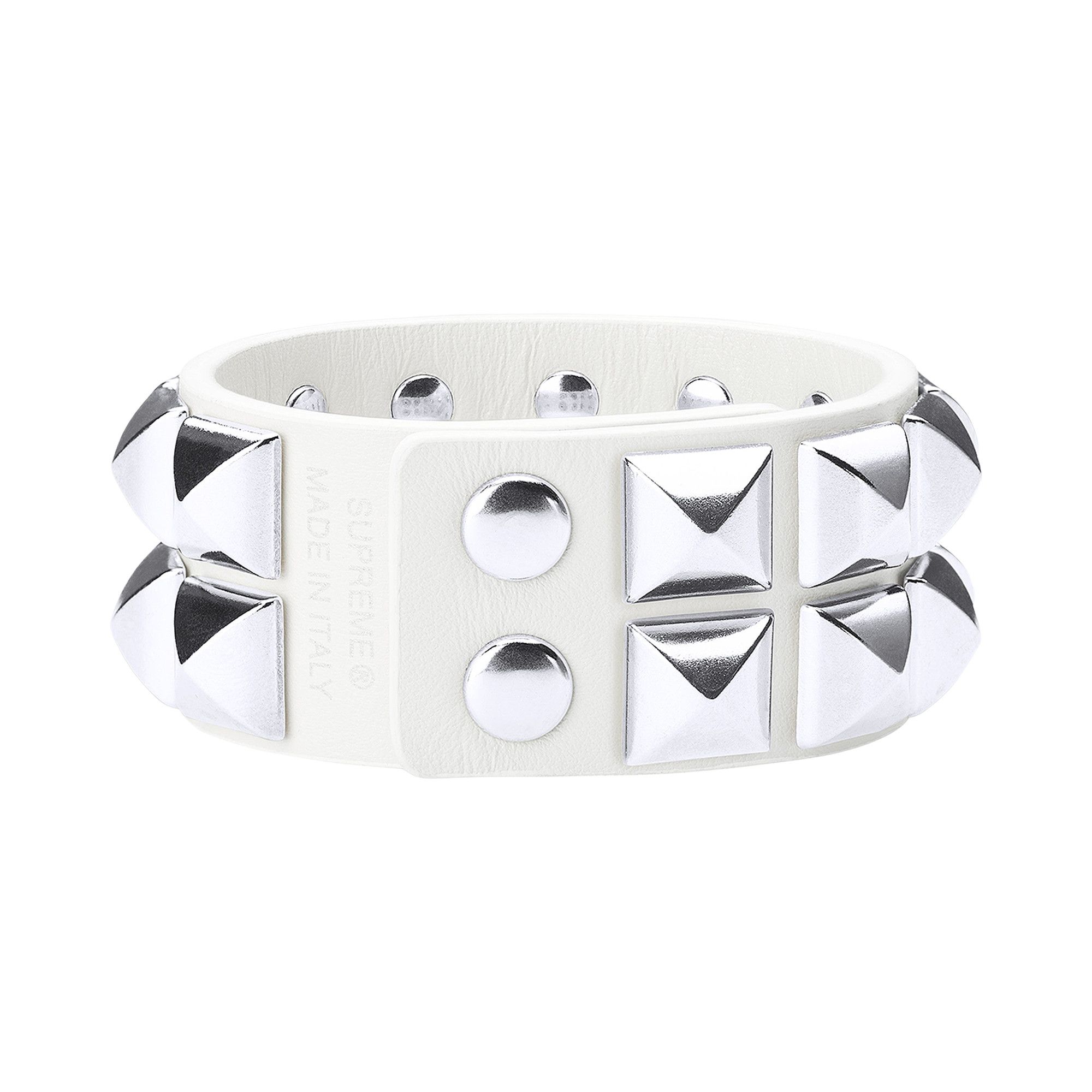 Buy Supreme Studded Leather Bracelet 'White' - SS26B38 WHITE | GOAT UK