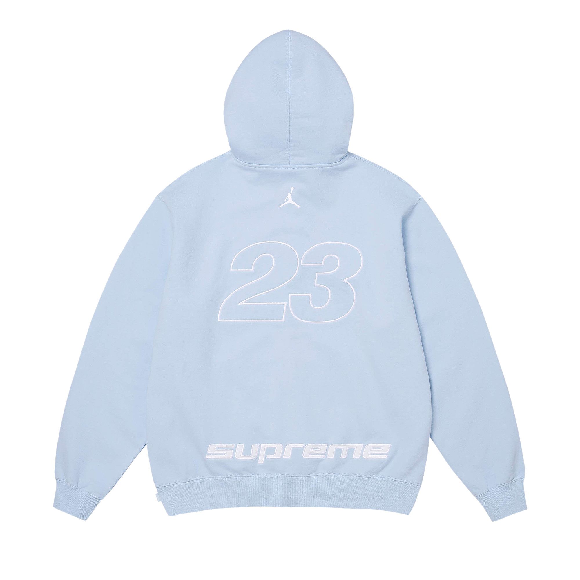 Buy Supreme x Jordan Zip Up Hooded Sweatshirt 'Light Blue
