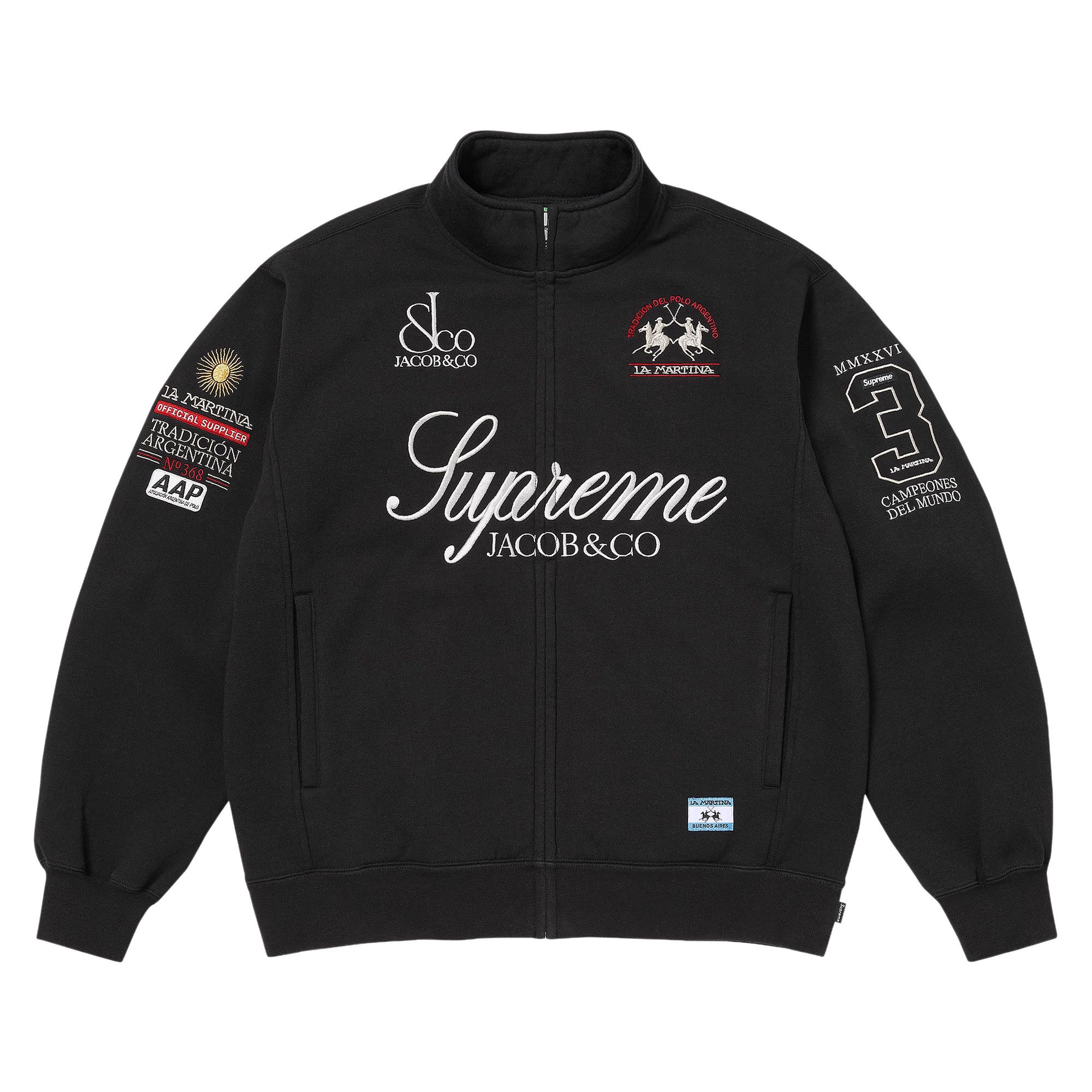 Buy Supreme x La Martina x Jacob & Co Zip Up Sweatshirt 'Black