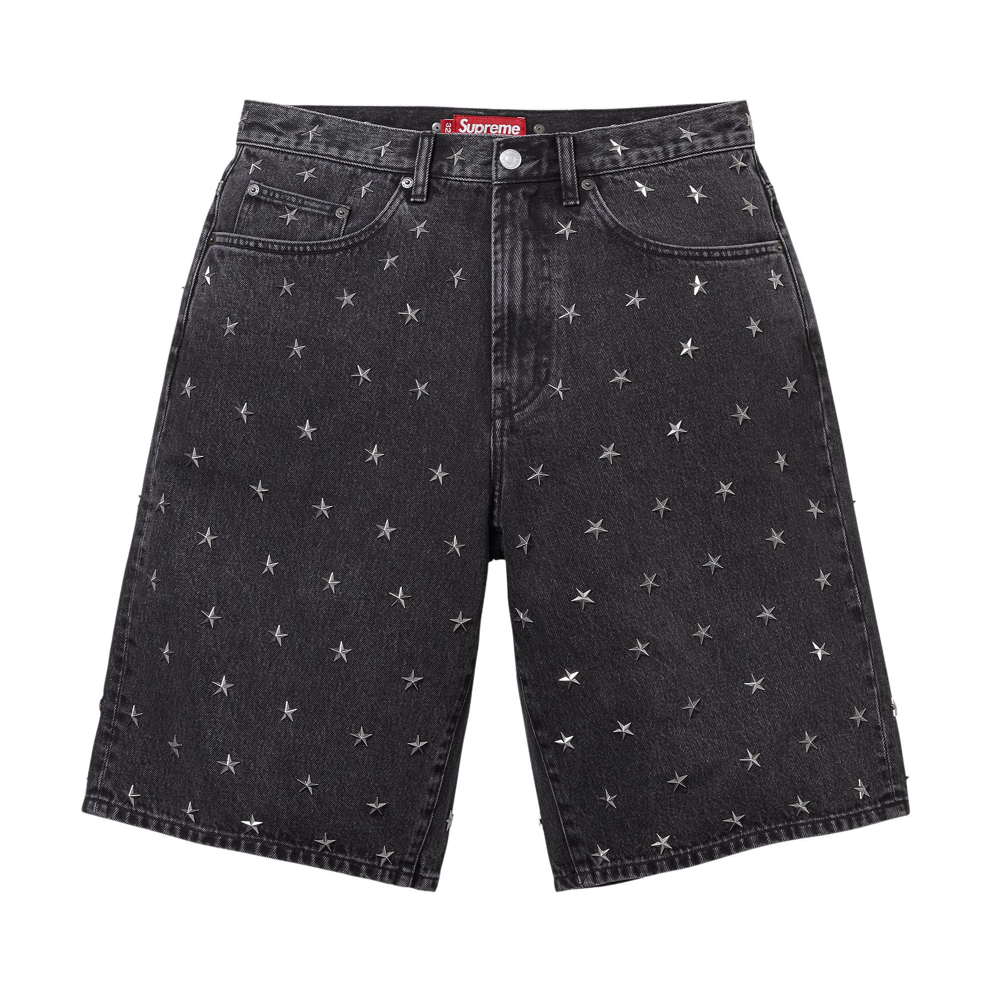 Buy Supreme Stars Studded Baggy Denim Short 'Black' - SS26SH59