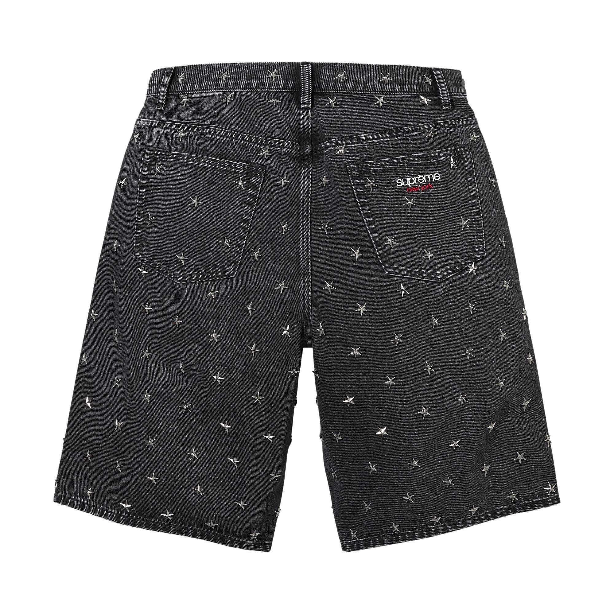 Buy Supreme Stars Studded Baggy Denim Short 'Black' - SS26SH59