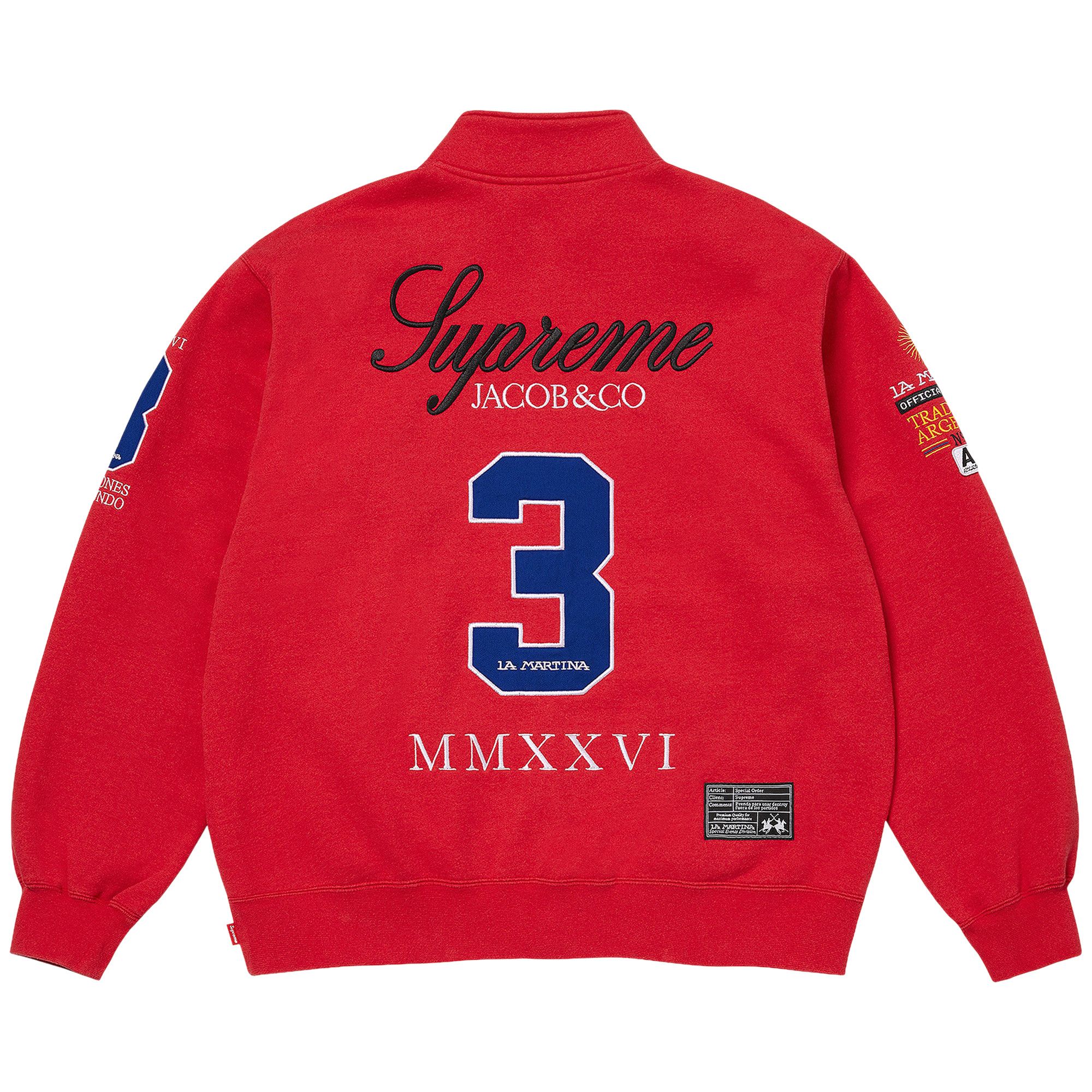 UNIシュプリーム　LaMartina/Jacob&Co　M新品！ Buy Supreme x La Martina x Jacob & Co Zip Up Sweatshirt 'Red