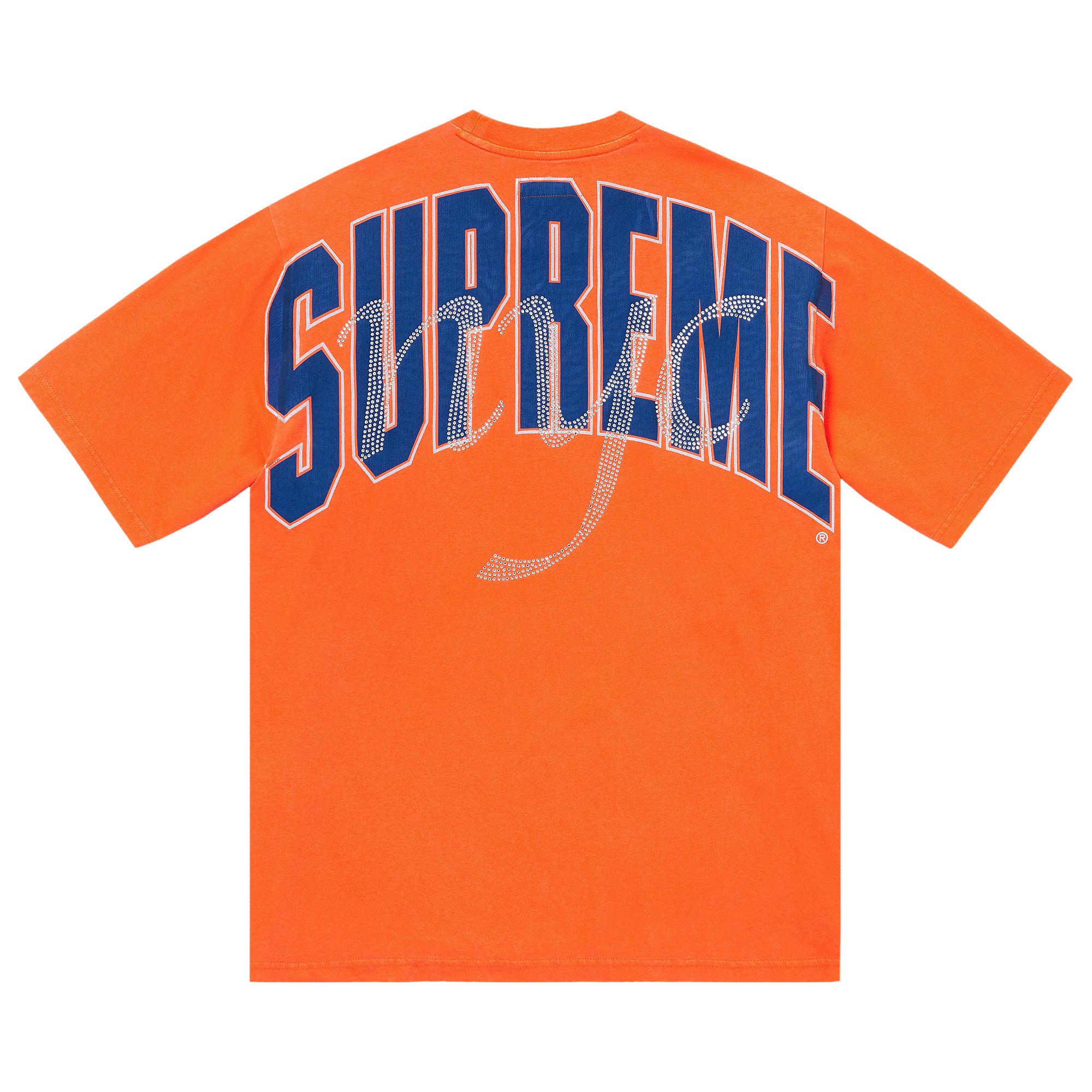 Buy Supreme Rhinestone Script Short-Sleeve Top 'Orange' - SS26KN86