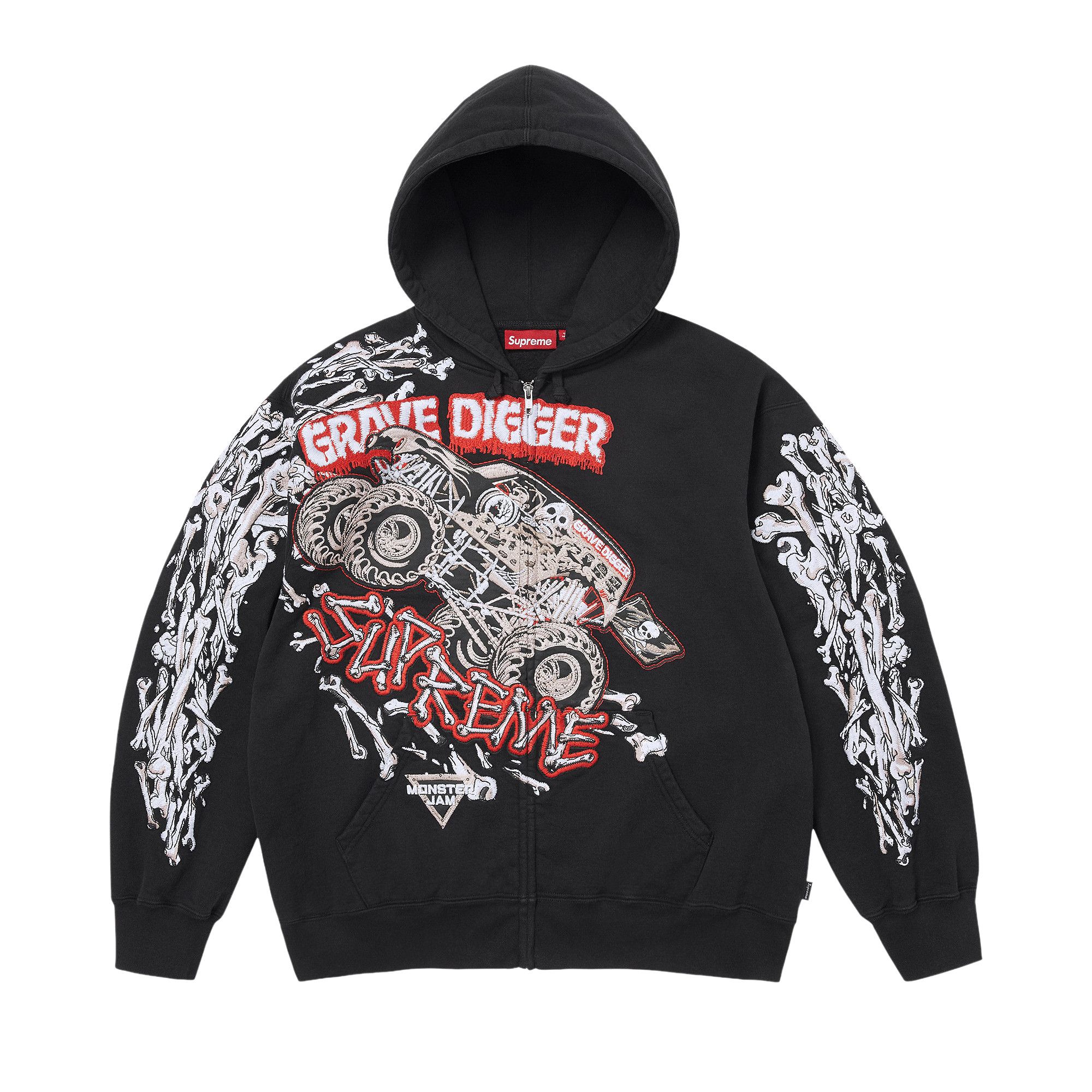 Buy Supreme Monster Jam Grave Digger Bones Zip Up Hooded