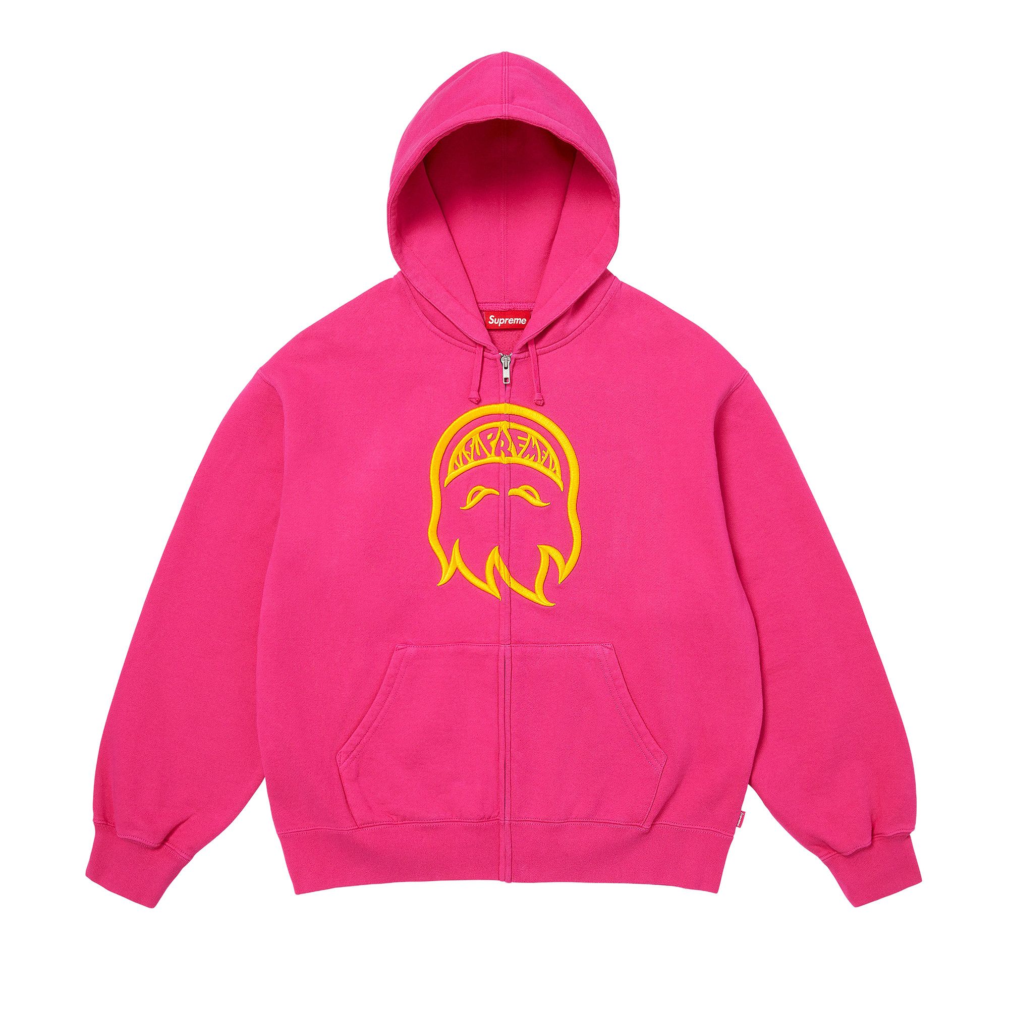 Buy Supreme x Spitfire Zip Up Hooded Sweatshirt 'Bright Fuchsia