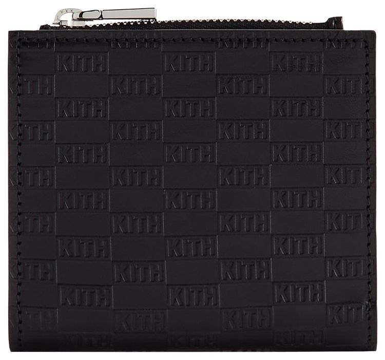 Kith Monogram Leather Snap Wallet Black