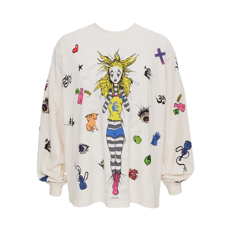 Hellstar Down The Paradise Path Long Sleeve T Shirt White
