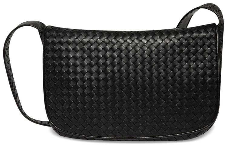 Bottega Veneta Messenger Intreccio Bag BlackSilver