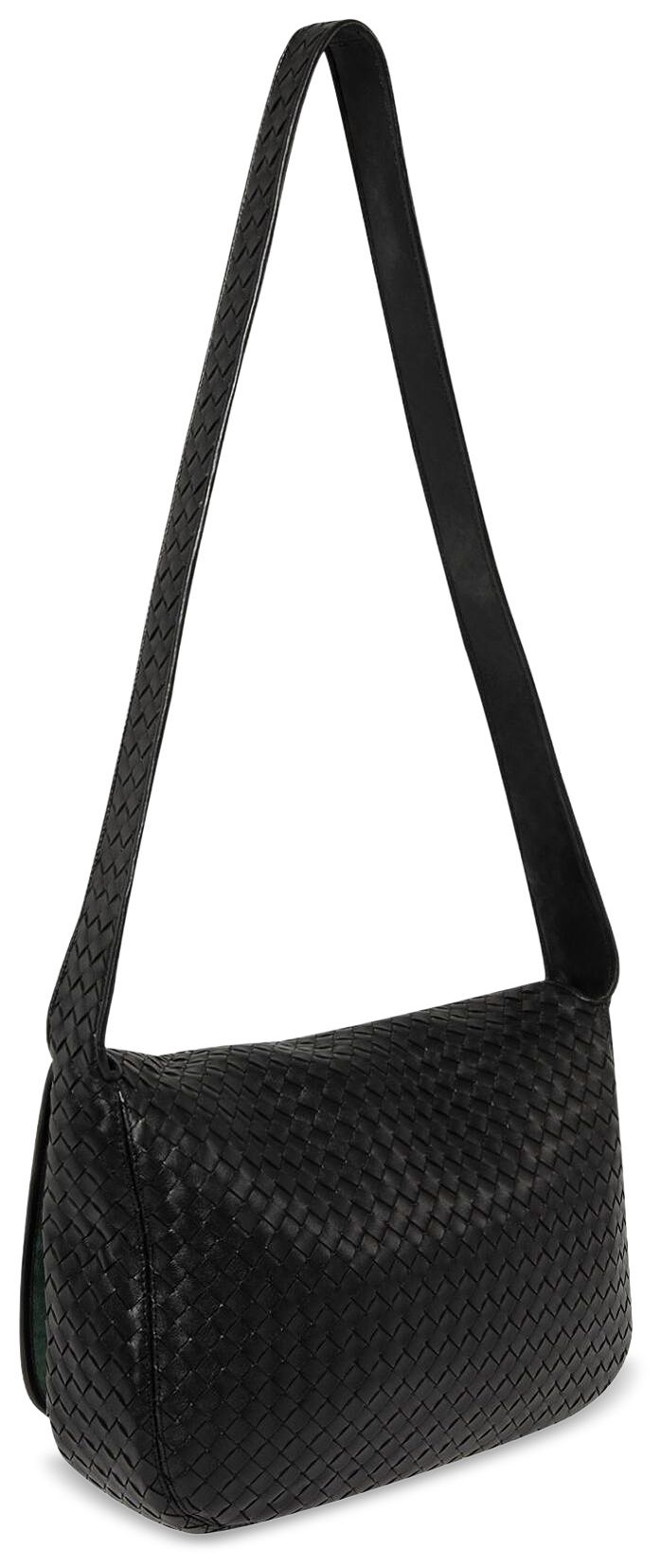 Bottega Veneta Messenger Intreccio Bag BlackSilver