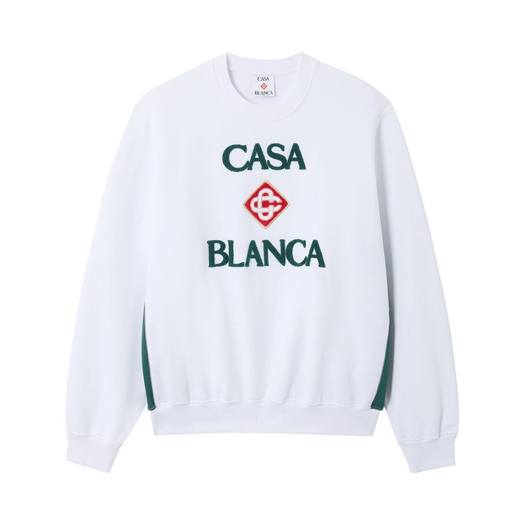Casablanca Boucle Embroidered Classic Sweatshirt White