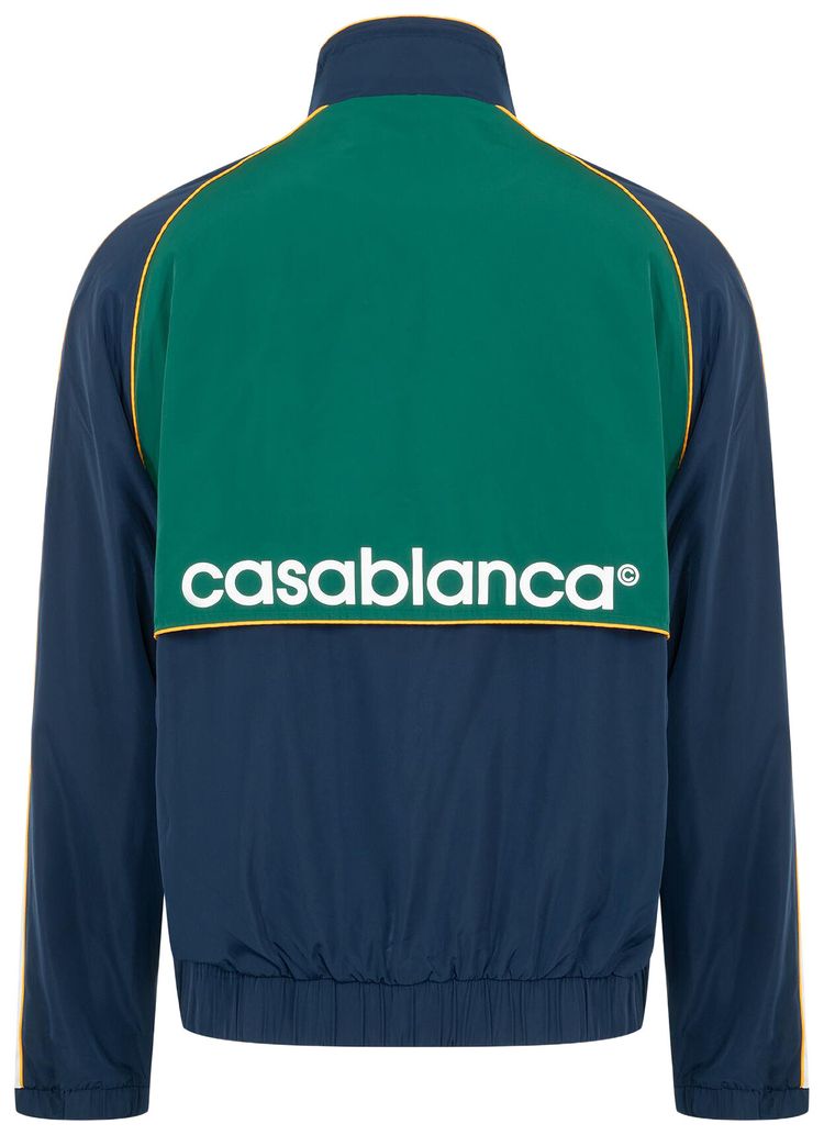 Casablanca CC Applique Colourblock Windbreaker Jacket Taffeta NavyGreenWhiteYellow