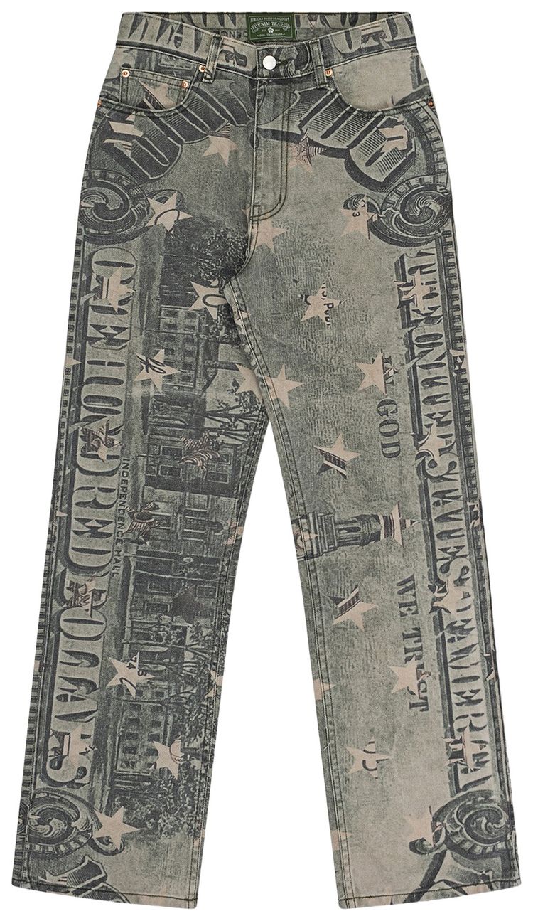 Denim Tears Dollar Printed Denim Jeans Blue