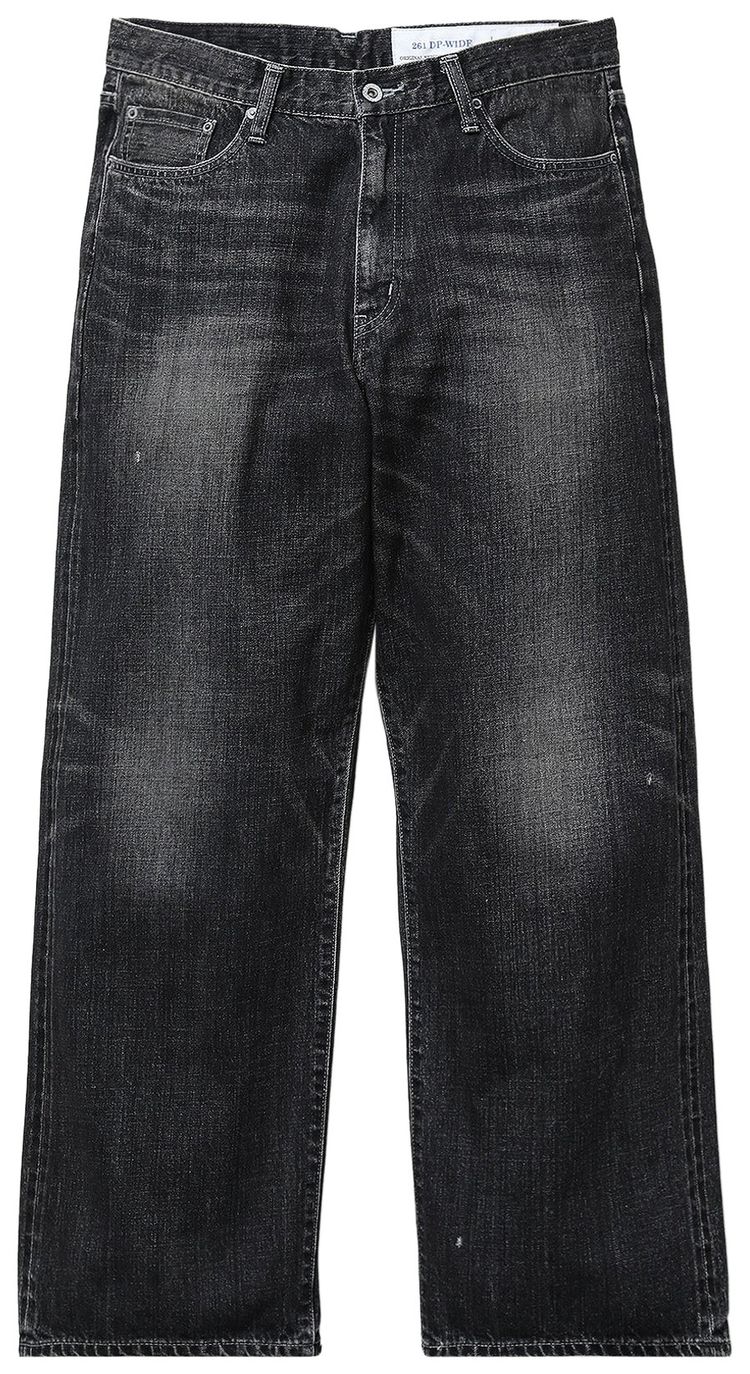 Neighborhood Washed DP Wide Denim Pants Black