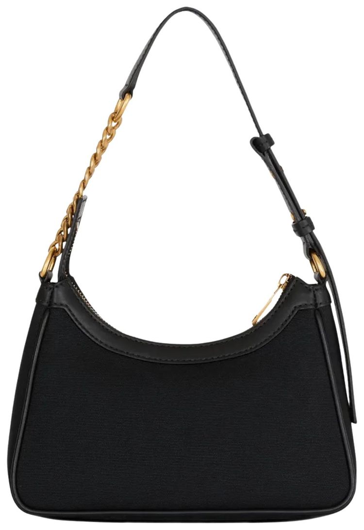 Balmain B Army Shoulder CanvasLeather Bag Black