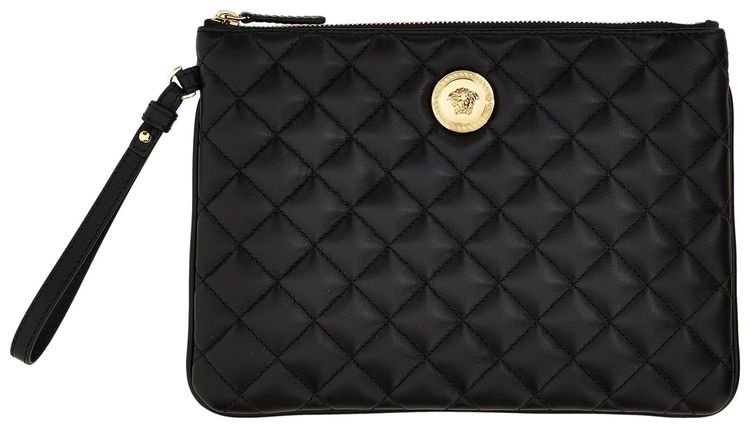 Versace Leather Flat Pouch Black