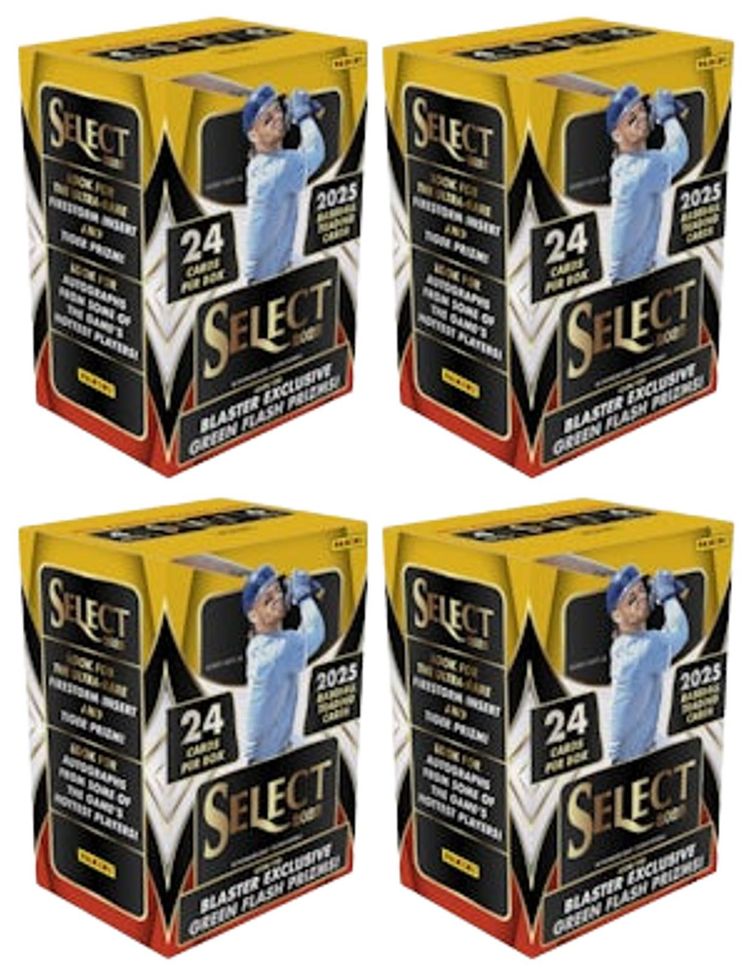 2025 Panini Select Baseball Blaster Box Green Flash Prizms 4x Lot