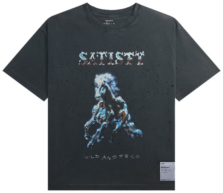 SATISFY MothTech Wild and Free T Shirt Aged Black