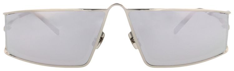 Saint Laurent Square Frame Metal Sunglasses Silver