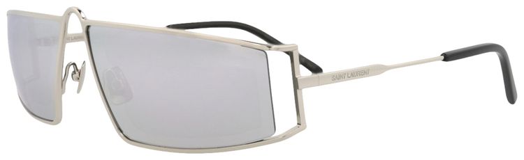 Saint Laurent Square Frame Metal Sunglasses Silver