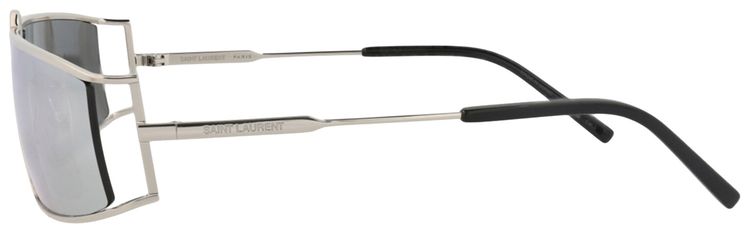 Saint Laurent Square Frame Metal Sunglasses Silver