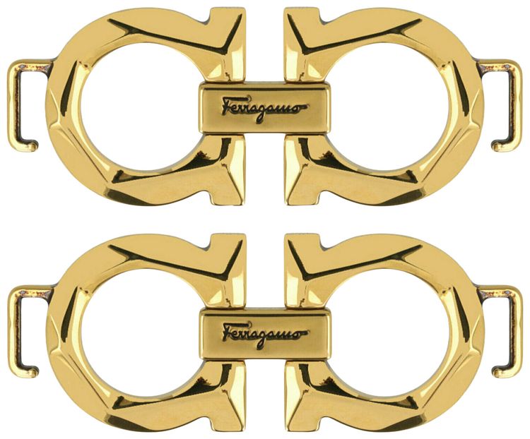 Ferragamo Geometric Buckle Clips Dark Yellow