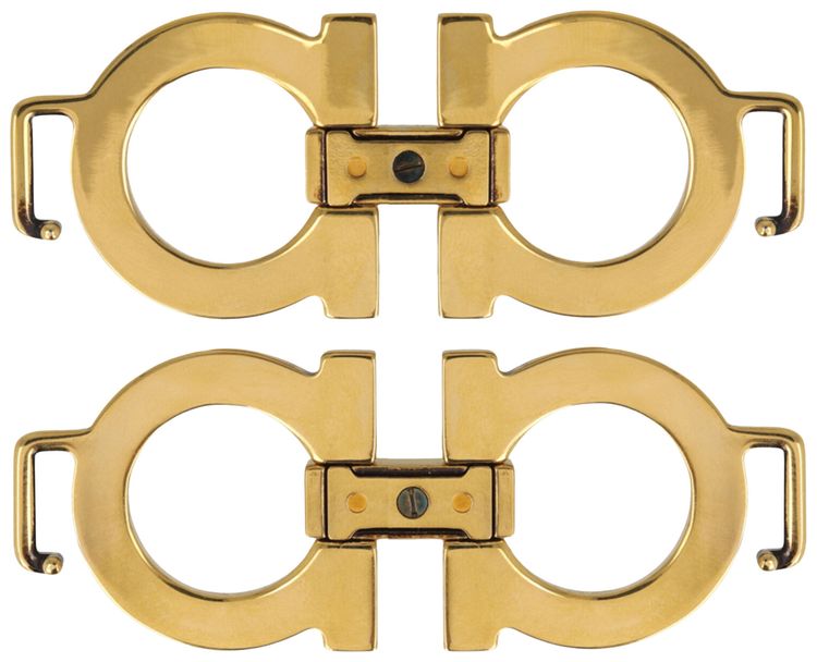 Ferragamo Geometric Buckle Clips Dark Yellow