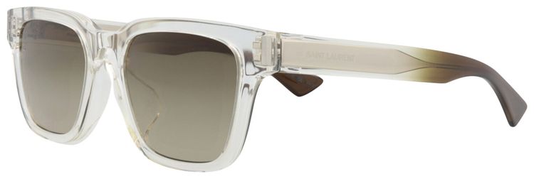 Saint Laurent Square Frame Recycled Acetate Sunglasses CrystalGreen
