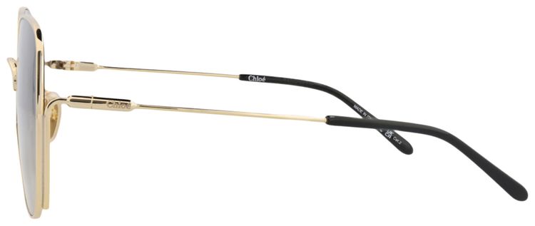 Chloe Square Frame Sunglasses GoldGrey