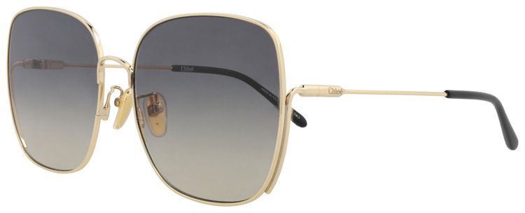 Chloe Square Frame Sunglasses GoldGrey