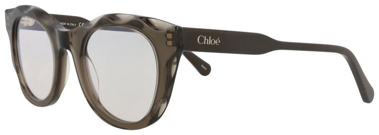 Chloe Round Frame Recycled Acetate Sunglasses BrownTransparent