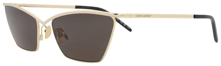 Saint Laurent Cat Eye Frame Metal Sunglasses GoldGrey